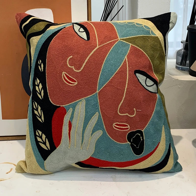 new style Cushion Cover Picasso Embroidered Decorative Throw Pillowcases Abstract Creative Decoration For Home Sofa Car Covers